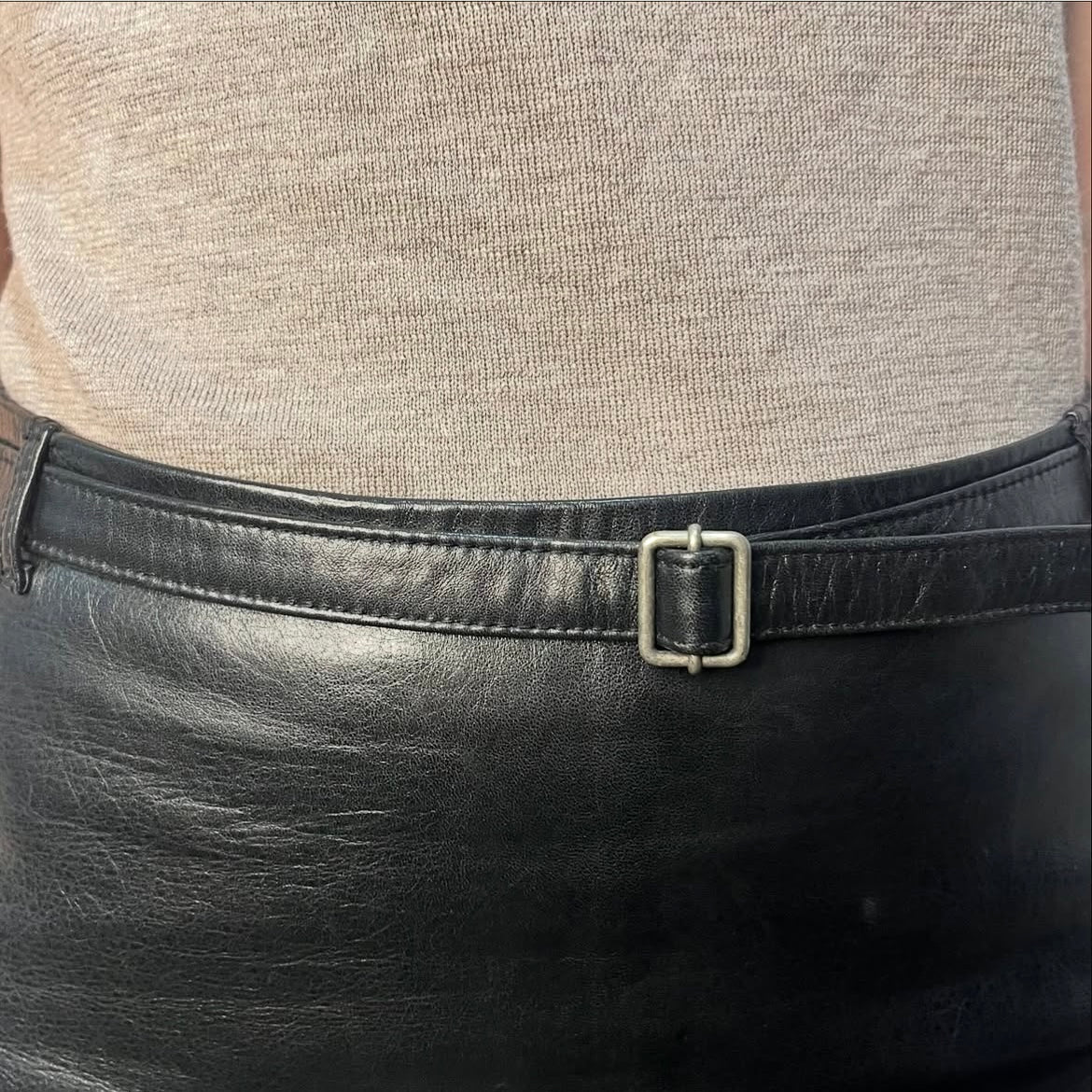 Ann Demeulemeester Black Leather Skirt as worn by CBK