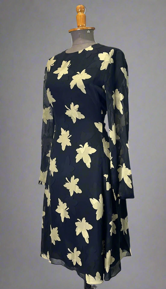 Calvin Klein c.1993 Silk Floral Dress, 10