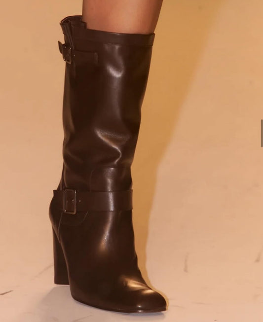 Calvin FW 2001 Black Leather Moto Boots