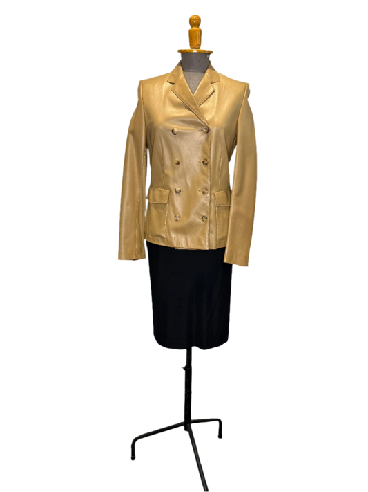 Calvin Klein Collection Tan Leather Jacket, Late 90s/early 2000s, 4