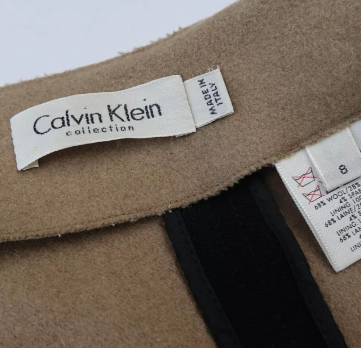 Calvin Klein F/W Runway 1999 Cashmere & Wool Camel Skirt