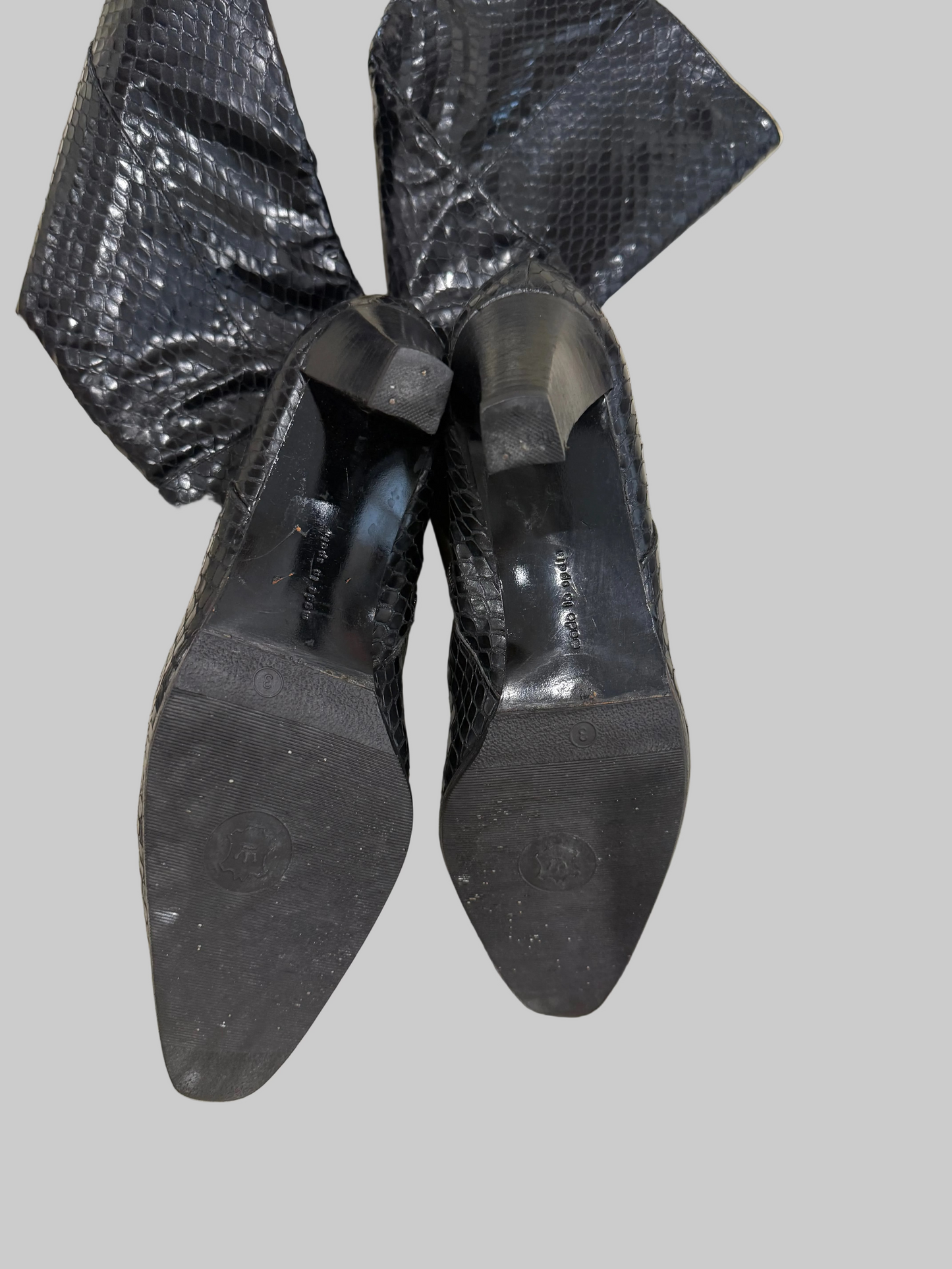 CK Calvin Klein Leather Python Print Boots, 9