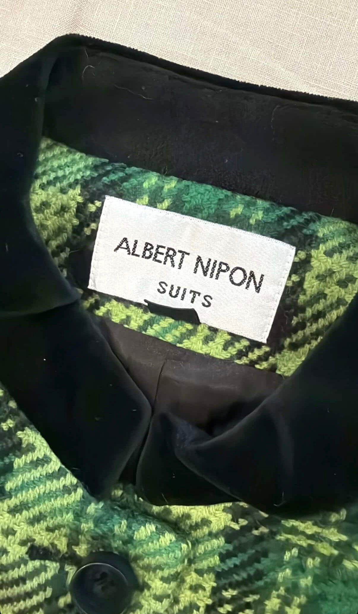 Vintage Albert Nipon Green Plaid Jacket, 14 UK