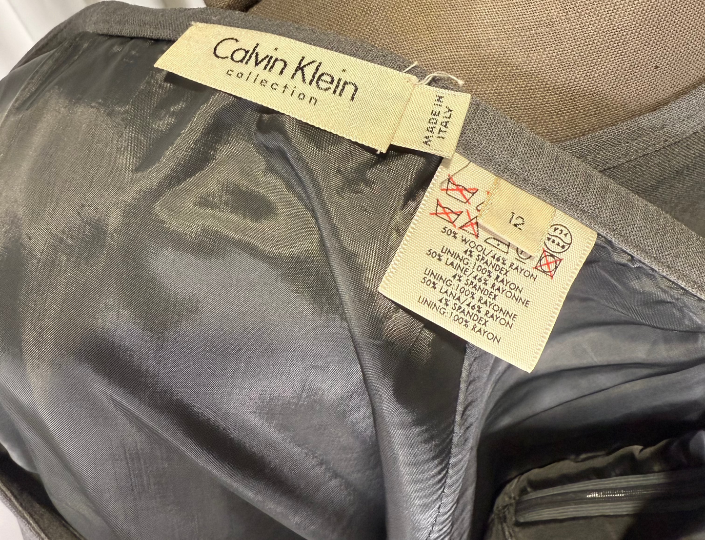 Calvin Klein Collection Grey 2 Piece Skirt & Top Set, c. 1998