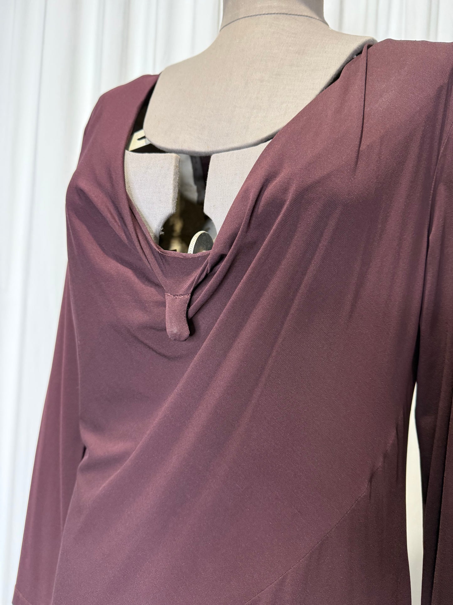 Calvin Klein Collection FW 2000 Chocolate Brown Runway Asymmetrical Dress