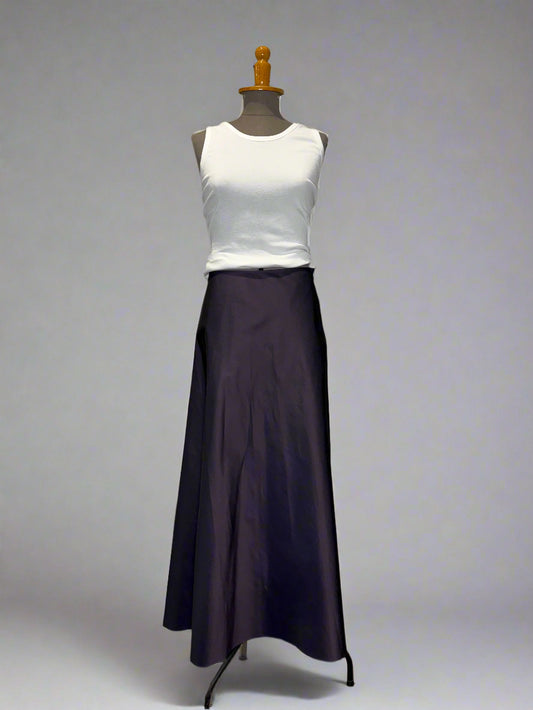 Calvin Klein Collection Asymmetrical FW 1999 Purple Silk Skirt