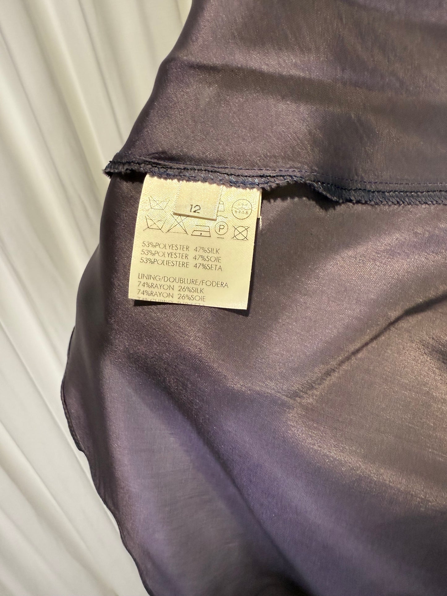 Calvin Klein Collection Asymmetrical FW 1999 Purple Silk Skirt