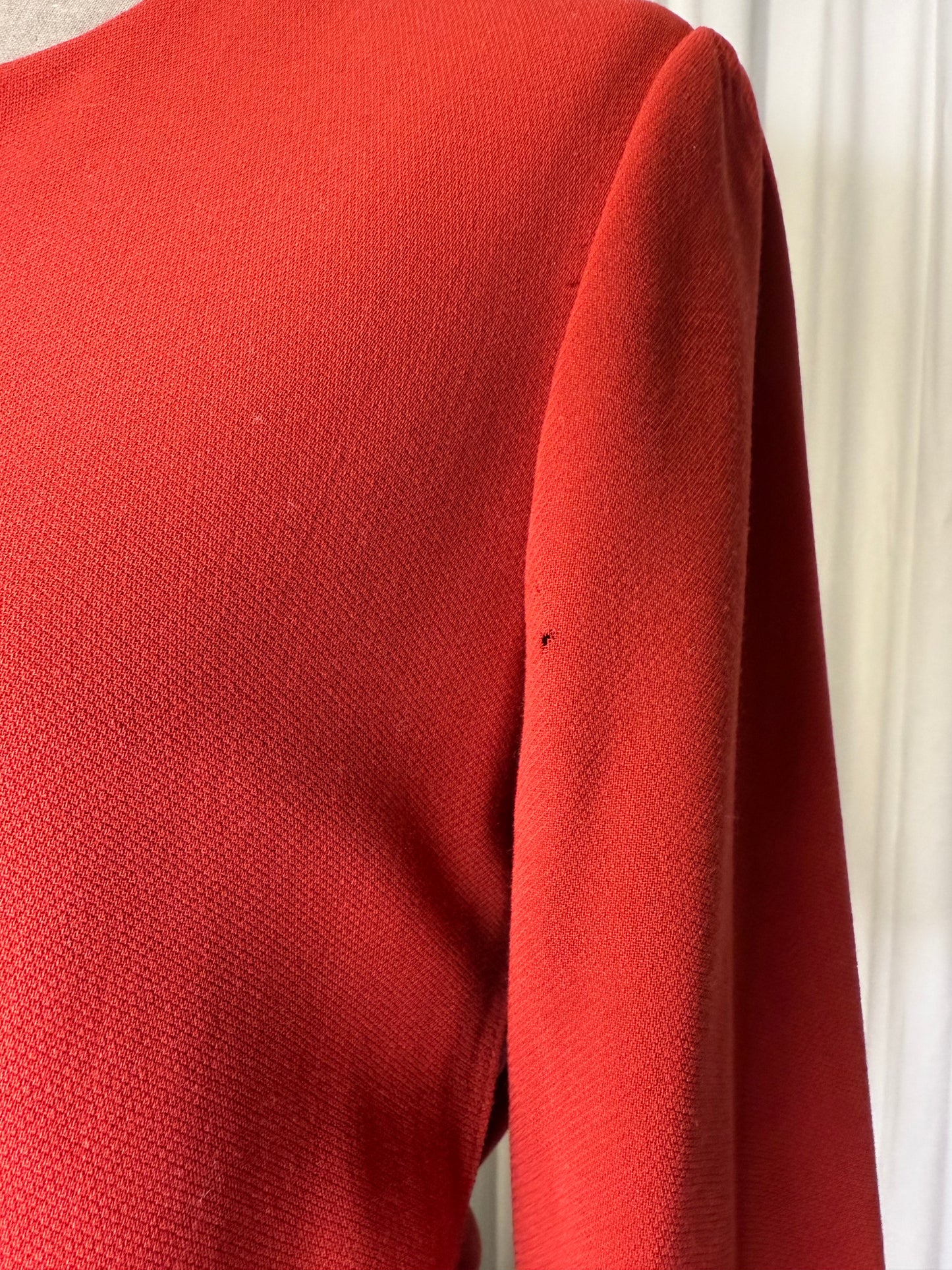 Calvin Klein Collection Early 1990s Wool Red Skirt Suit, made in USA