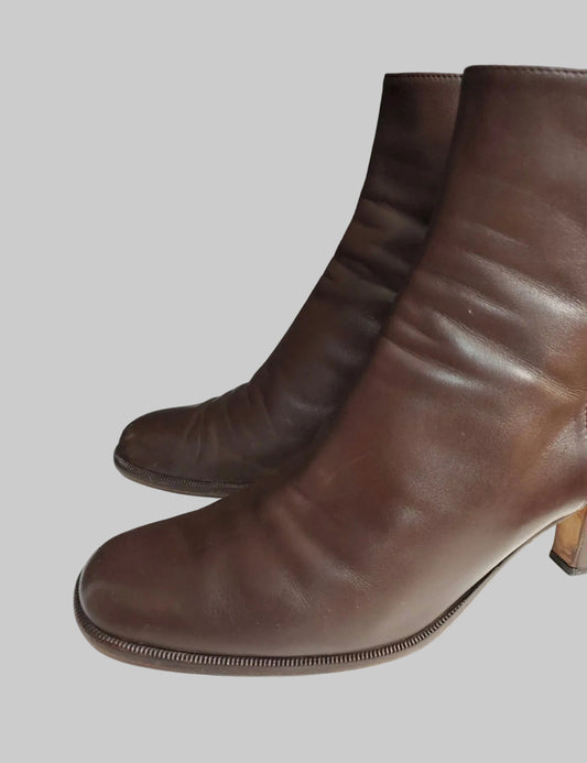 Calvin Klein Collection early/mid 1990s Brown heeled boots