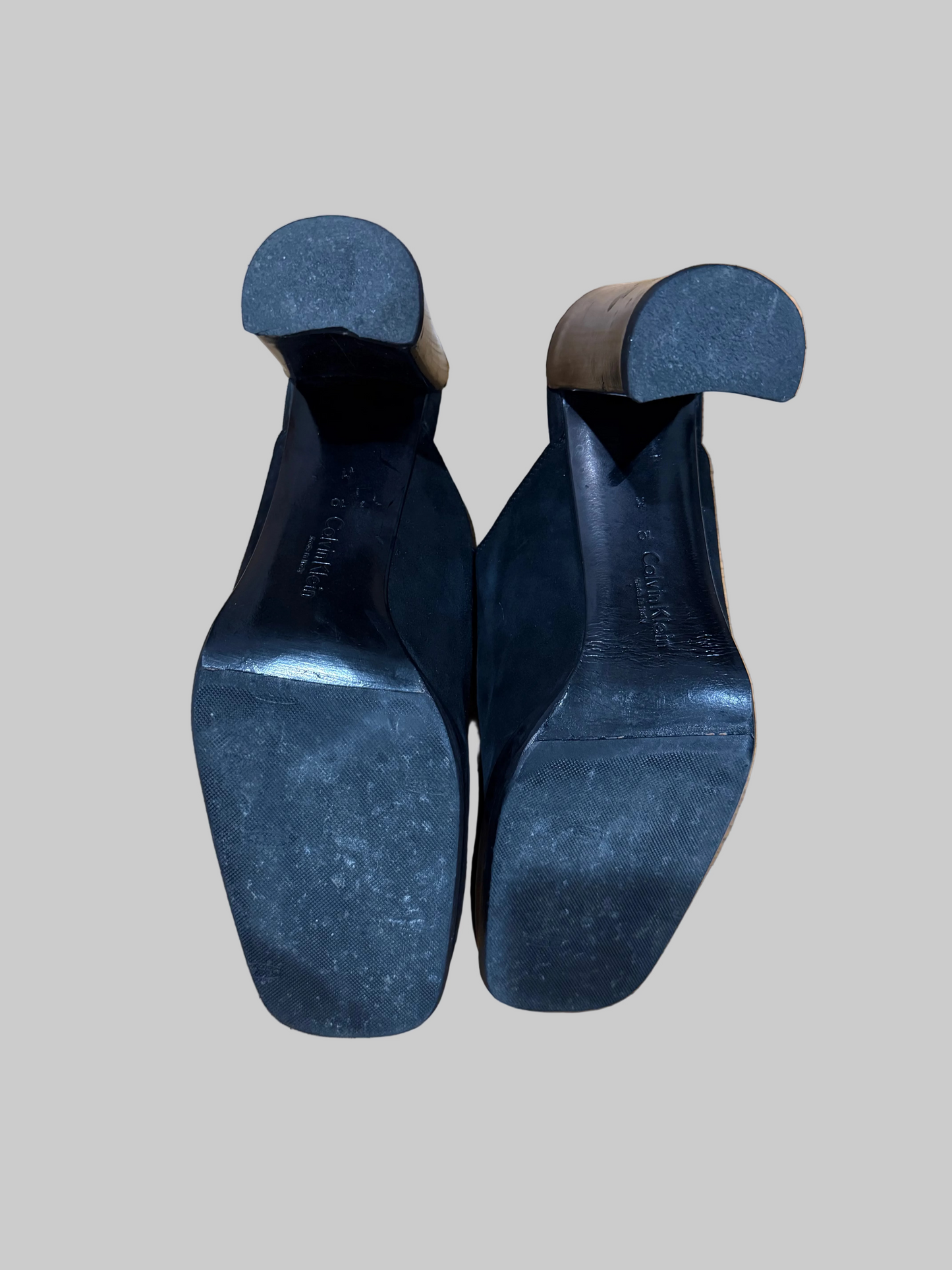 Calvin Klein Collection 1990s Suede Leather Mules, 10