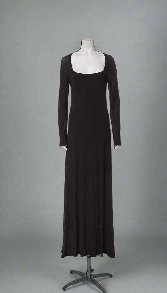 Calvin Klein Collection Dark Grey Scoop Neck dress, 1994