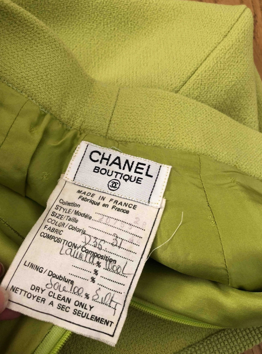 Chanel Tweed Mint Skirt, 1990s