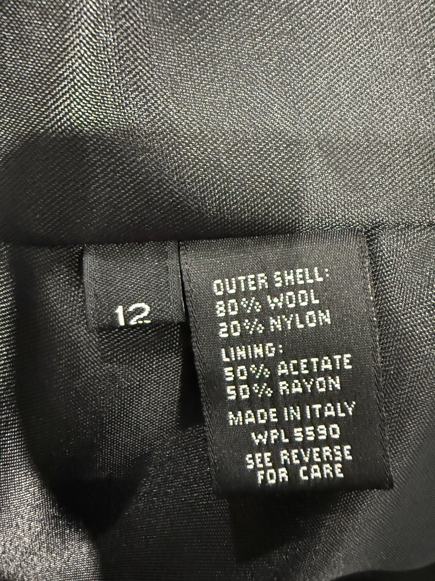 CK Calvin Klein Black Wool Maxi Coat, size 12 US