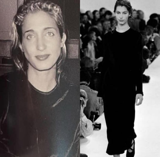 Calvin Klein Collection Late 1994 Rayon/Silk Black Dress