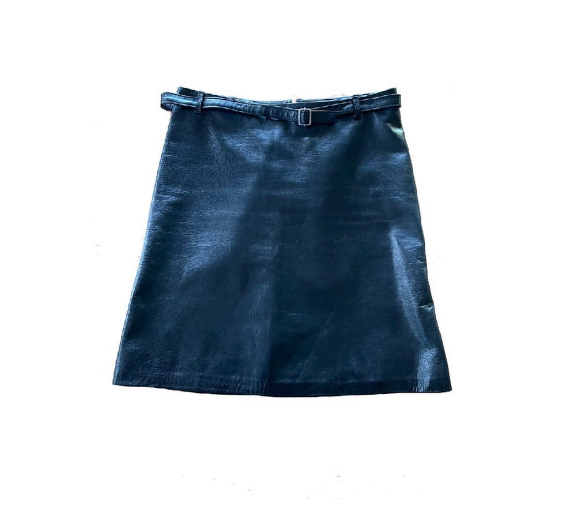 Ann Demeulemeester Black Leather Skirt as worn by CBK