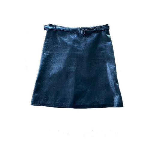 Ann Demeulemeester Black Leather Skirt as worn by CBK