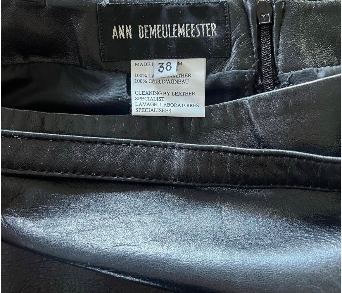 Ann Demeulemeester Black Leather Skirt as worn by CBK