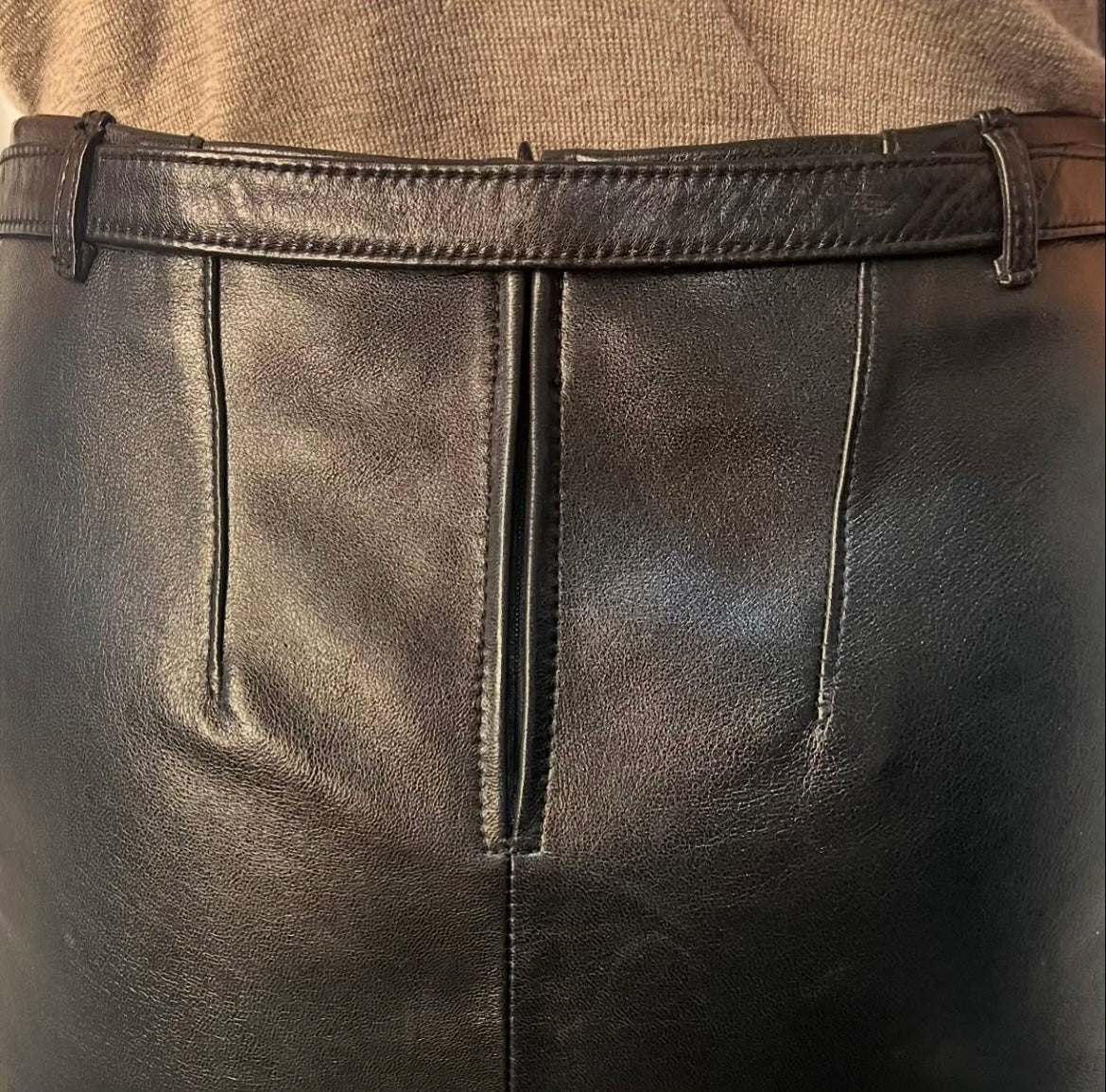 Ann Demeulemeester Black Leather Skirt as worn by CBK