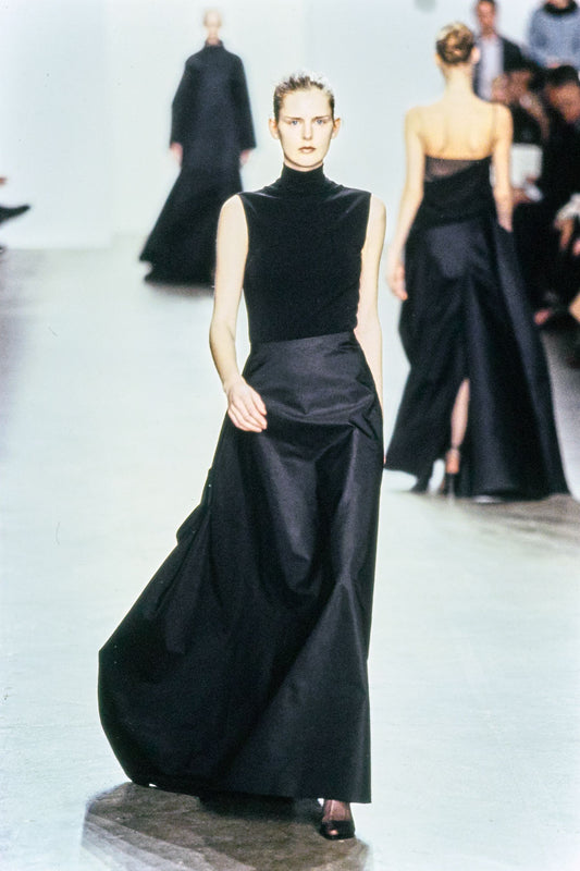 Calvin Klein Collection Asymmetrical FW 1999 Purple Silk Skirt