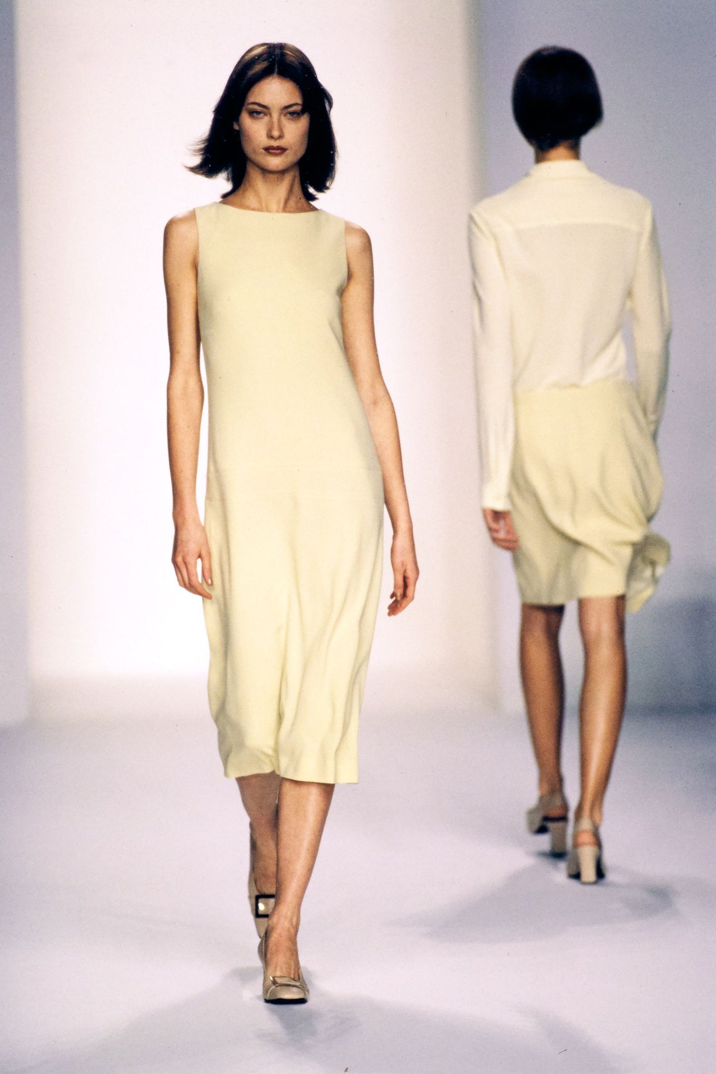 Calvin Klein Collection SS 1996 Tan Buckle Pumps
