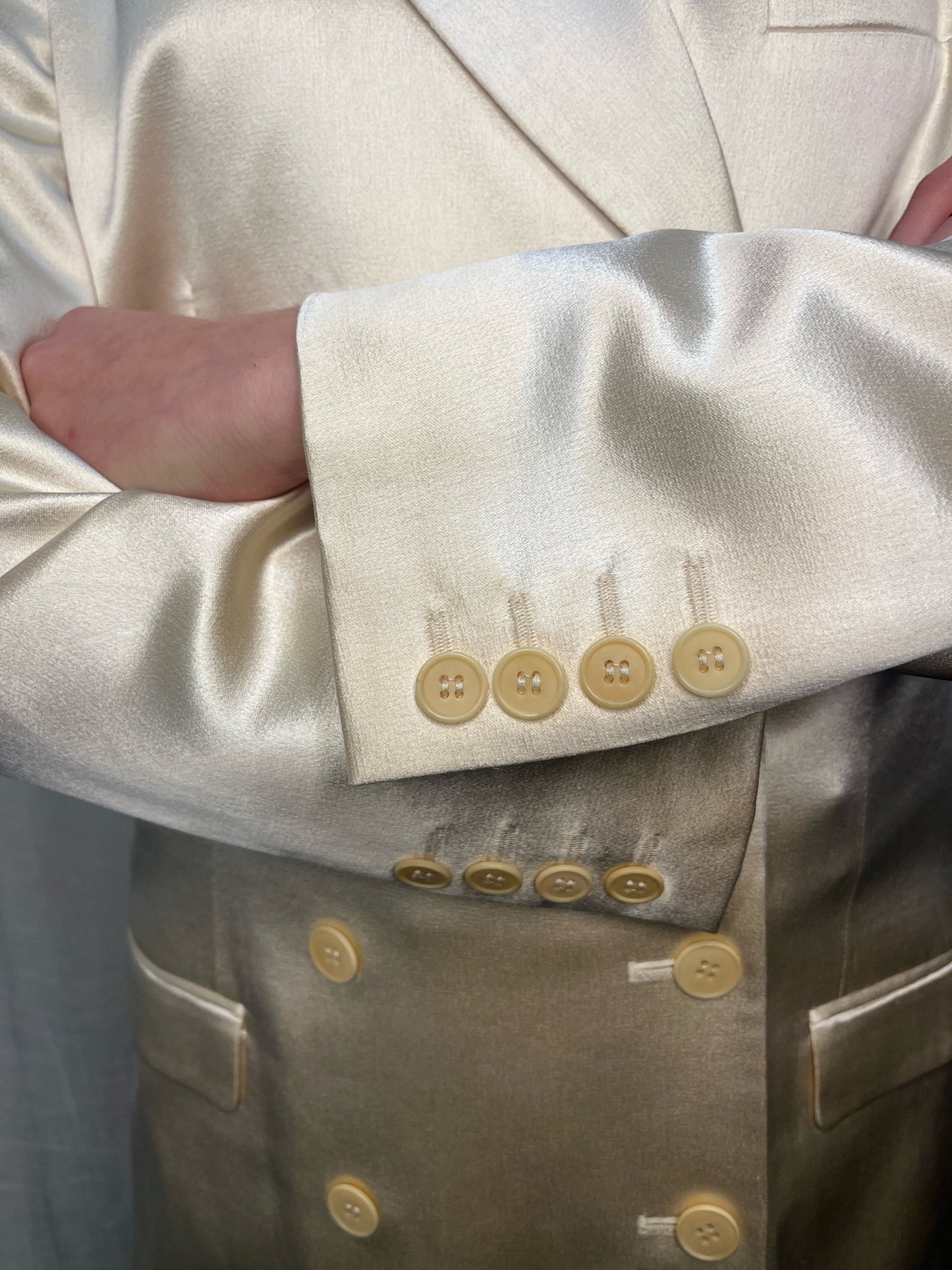 Calvin Klein 1990 Campaign White Silk Blazer