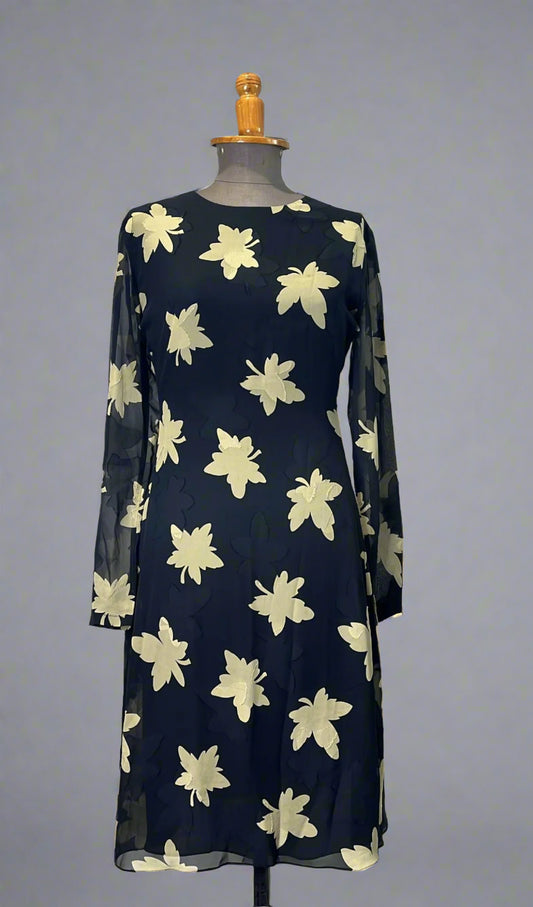 Calvin Klein c.1993 Silk Floral Dress, 10