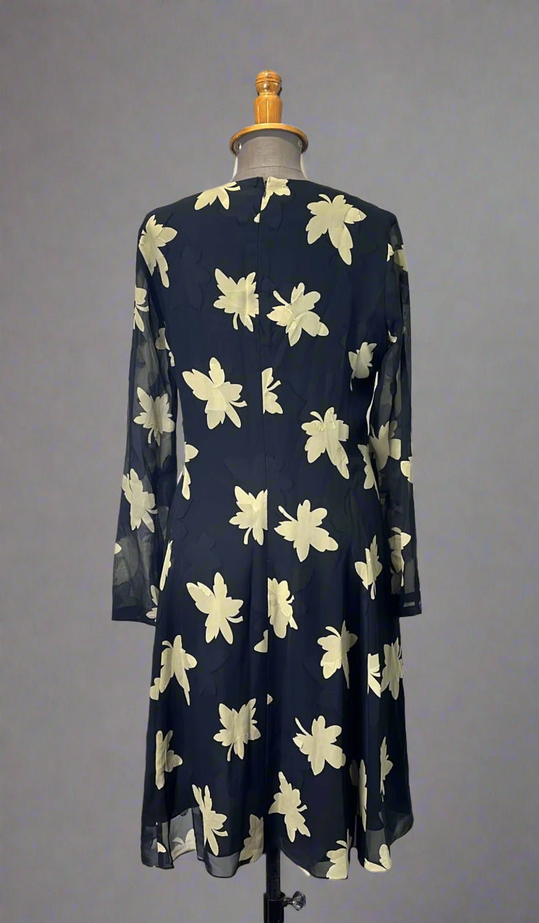 Calvin Klein c.1993 Silk Floral Dress, 10