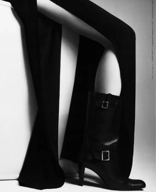 Calvin FW 2001 Black Leather Moto Boots