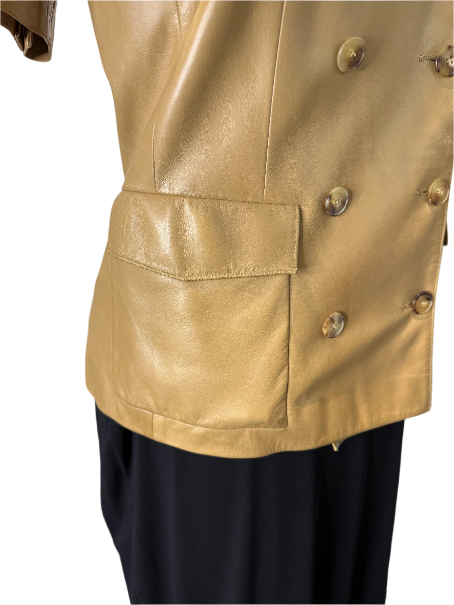 Calvin Klein Collection Tan Leather Jacket, Late 90s/early 2000s, 4
