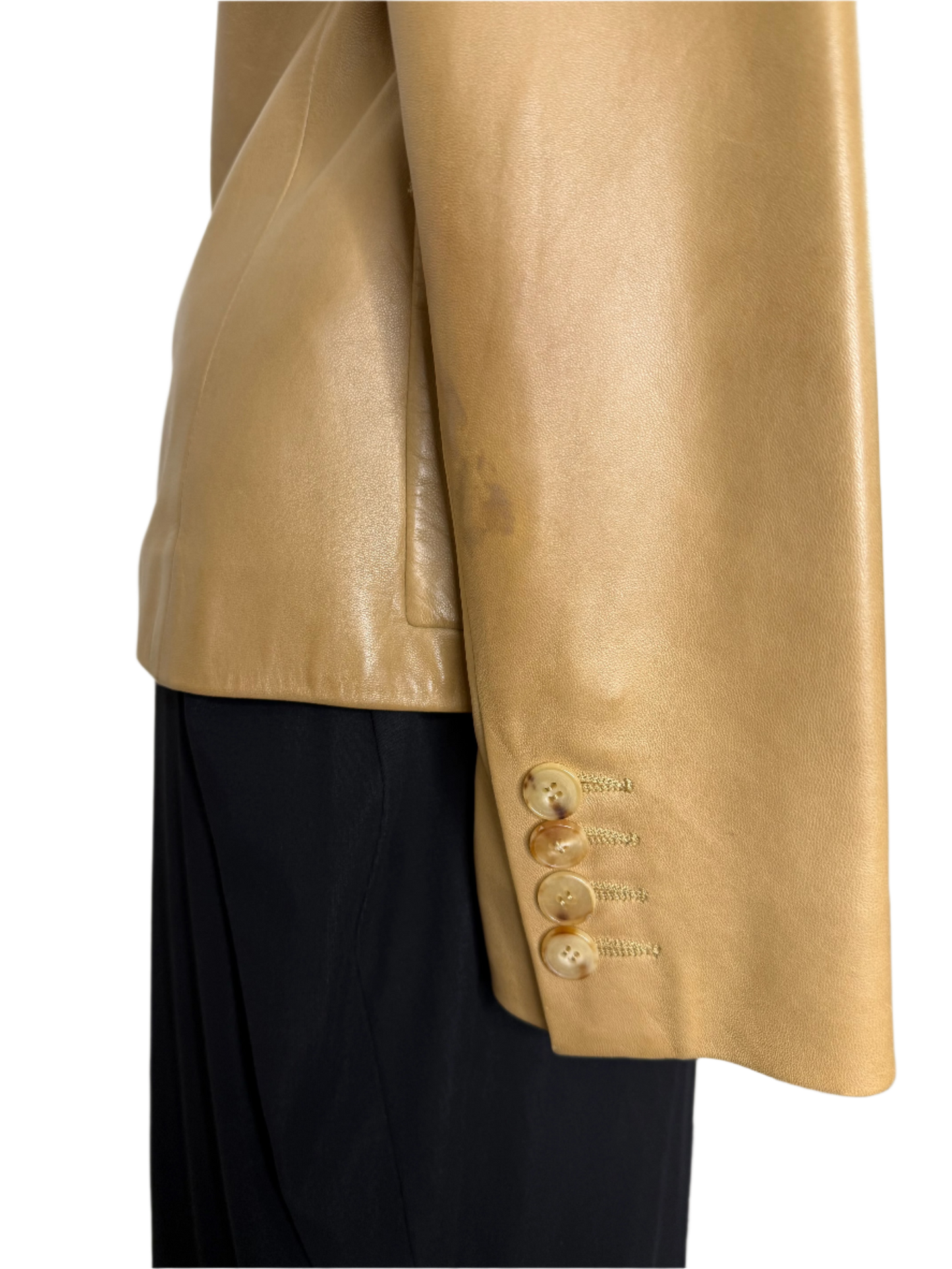 Calvin Klein Collection Tan Leather Jacket, Late 90s/early 2000s, 4