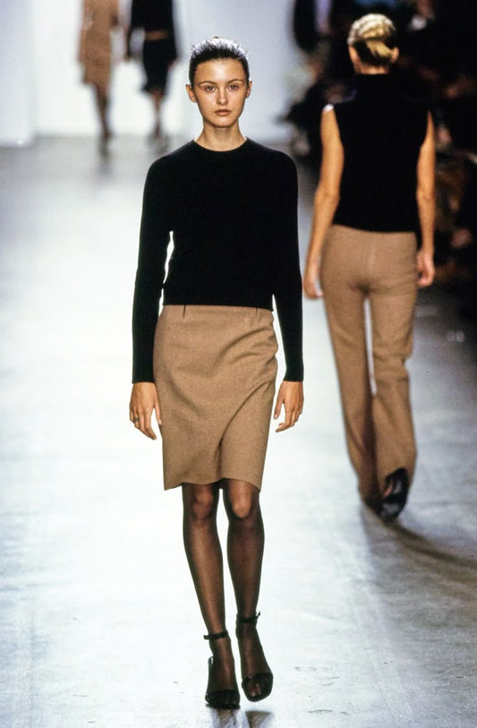 Calvin Klein F/W Runway 1999 Cashmere & Wool Camel Skirt