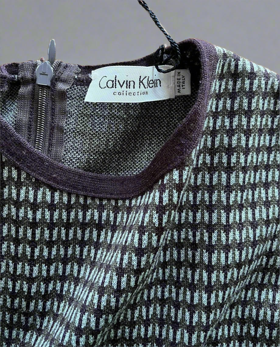 Calvin Klein Collection FW 1996 Runway Wool Sweater Dress, M