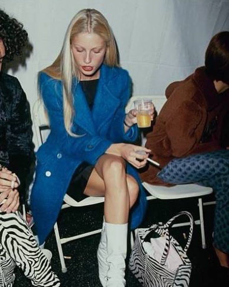 Rare Gucci 1995 Blue Mohair Coat, 42 IT