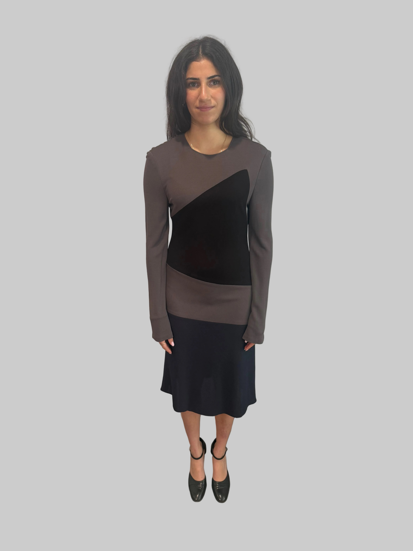 Calvin Klein Collection FW 1996 Runway Geometric Dress, 6 US
