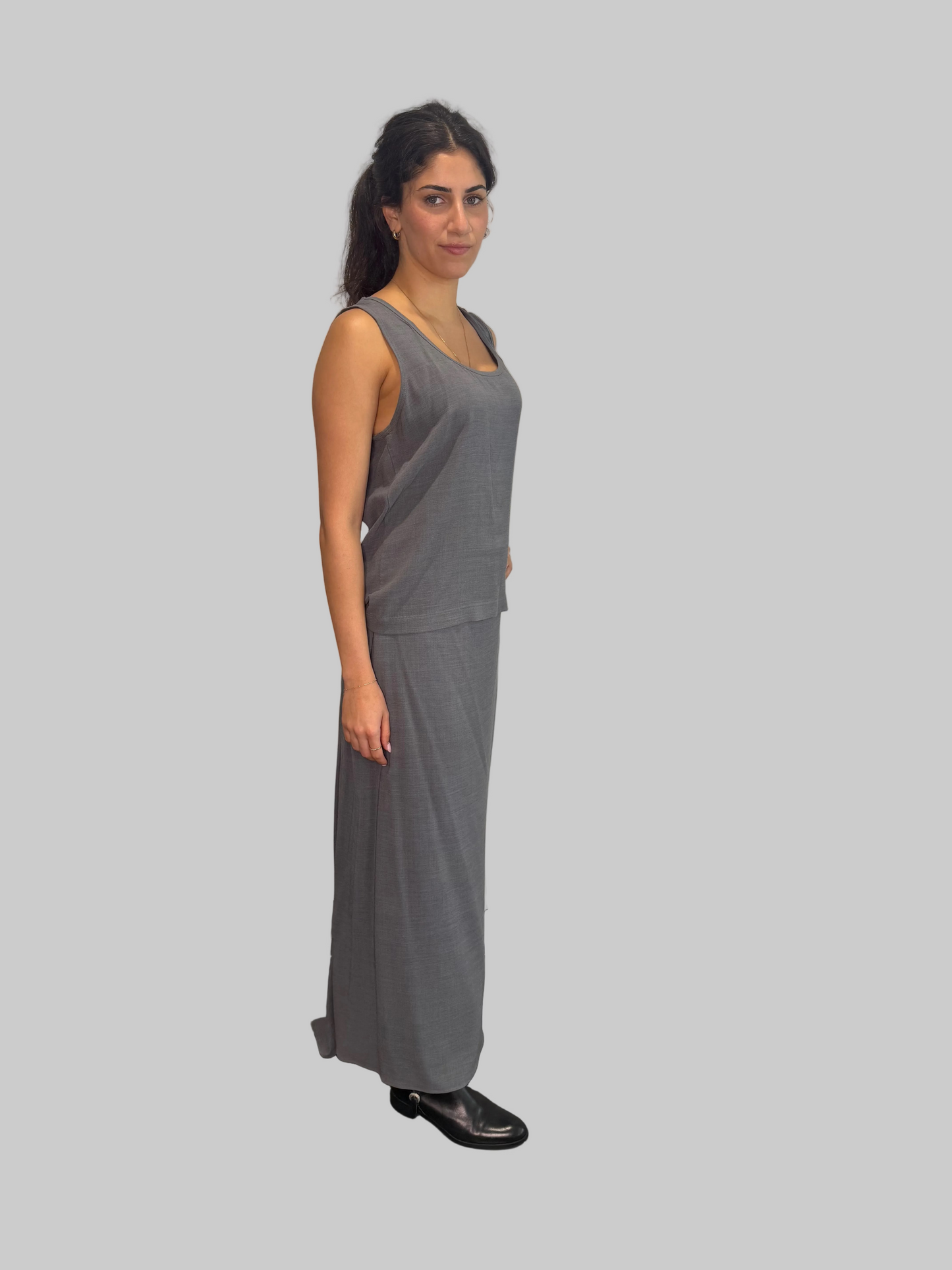 Calvin Klein Collection Grey 2 Piece Skirt & Top Set, c. 1998