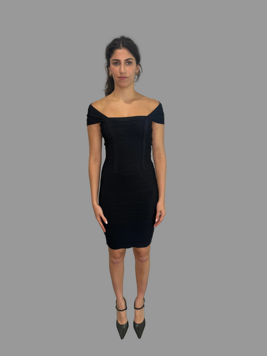 Vintage Herve Leger Black Dress , S