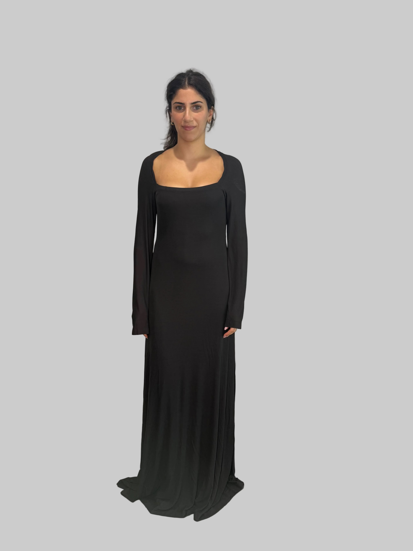 Calvin Klein Collection Dark Grey Scoop Neck dress, 1994