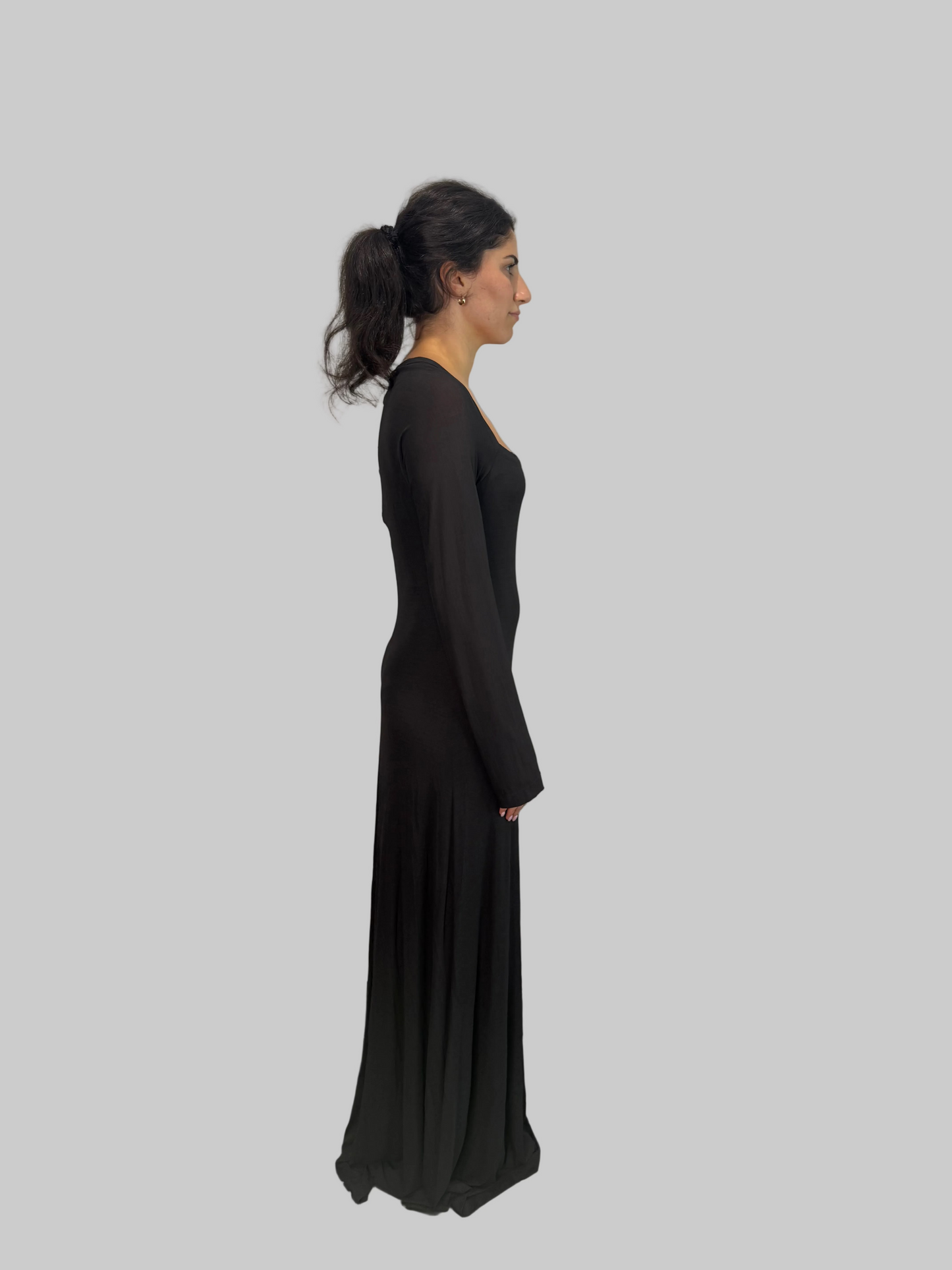 Calvin Klein Collection Dark Grey Scoop Neck dress, 1994