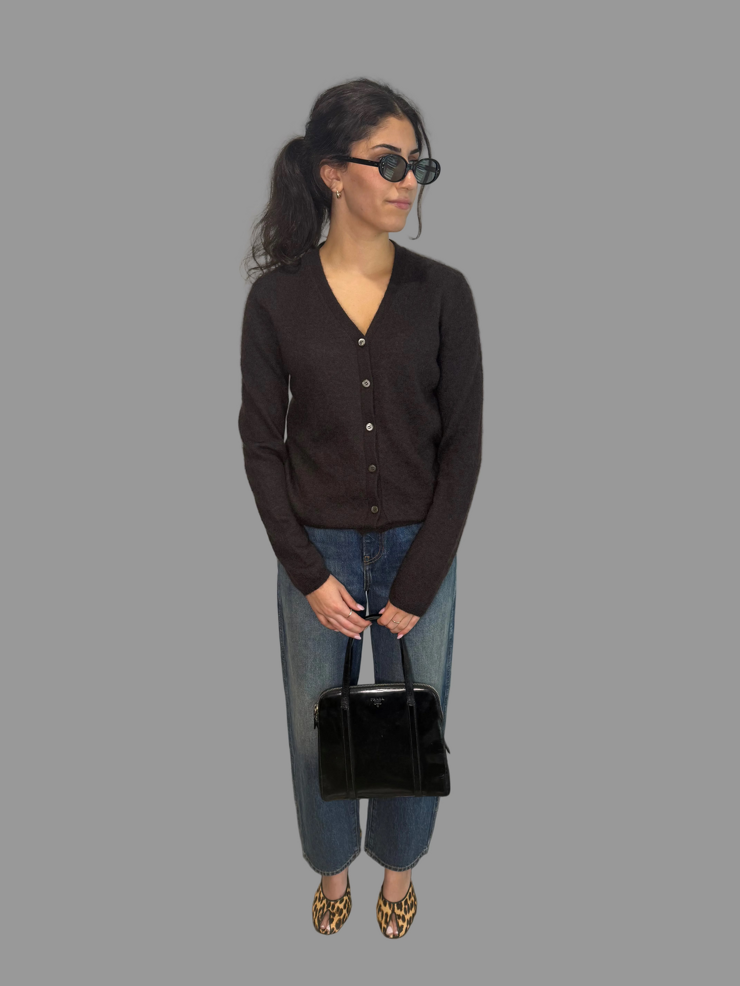 Vintage Prada Mohair Cardigan, 1990s, 40 IT