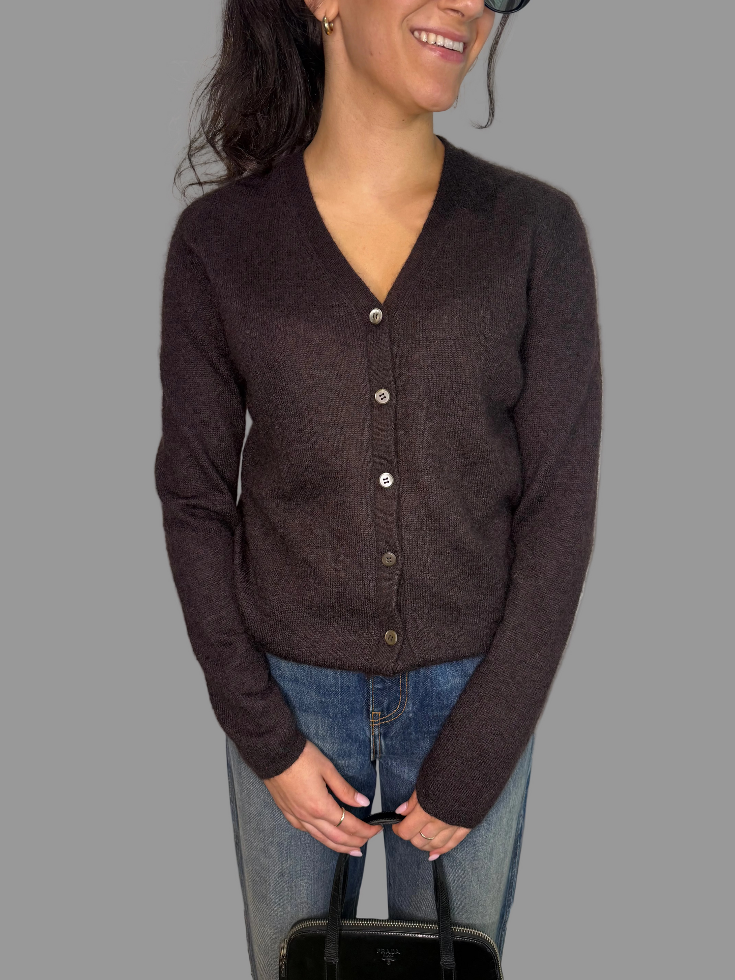 Vintage Prada Mohair Cardigan, 1990s, 40 IT