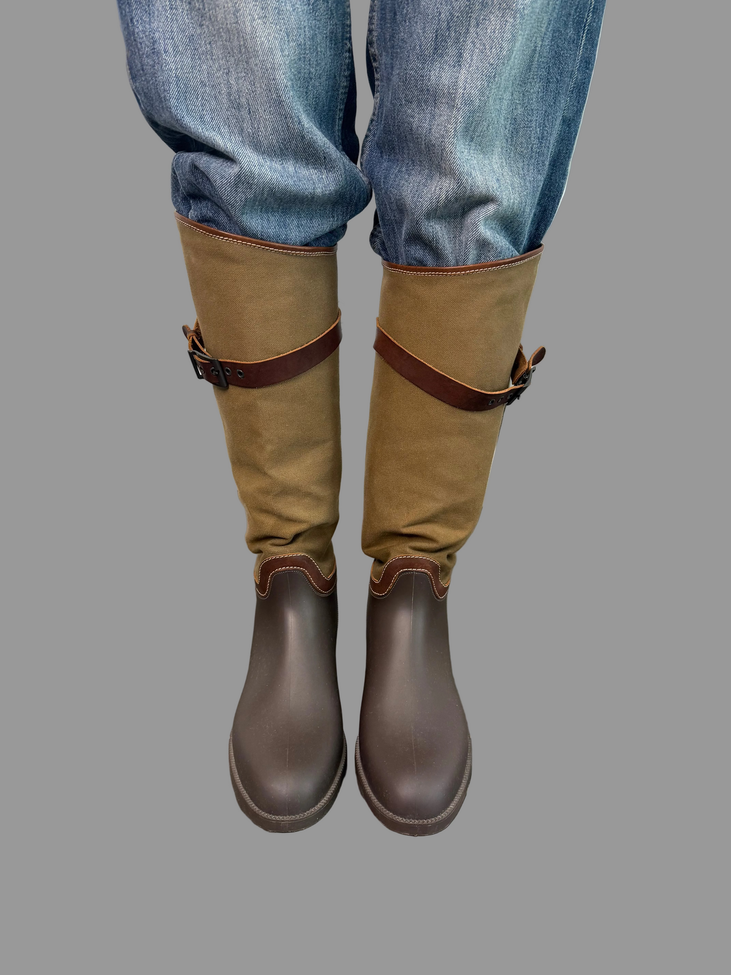 Chloe Rubber and Canvas Hunting Boots, 41