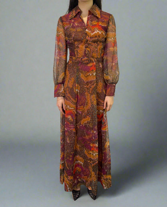 Vintage 1970s Floral Dress