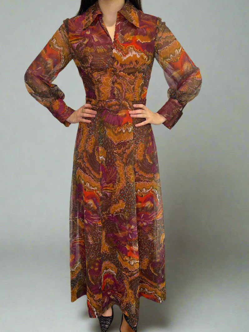 Vintage 1970s Floral Dress