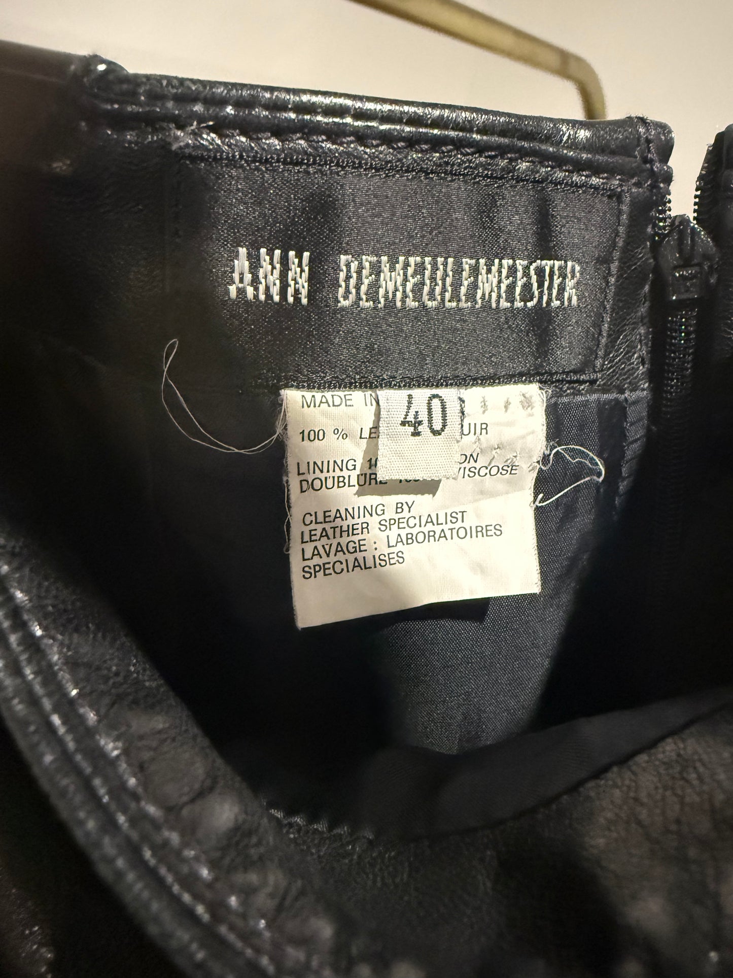 Ann Demeulemeester Black Leather Skirt as worn by CBK, 40 FR