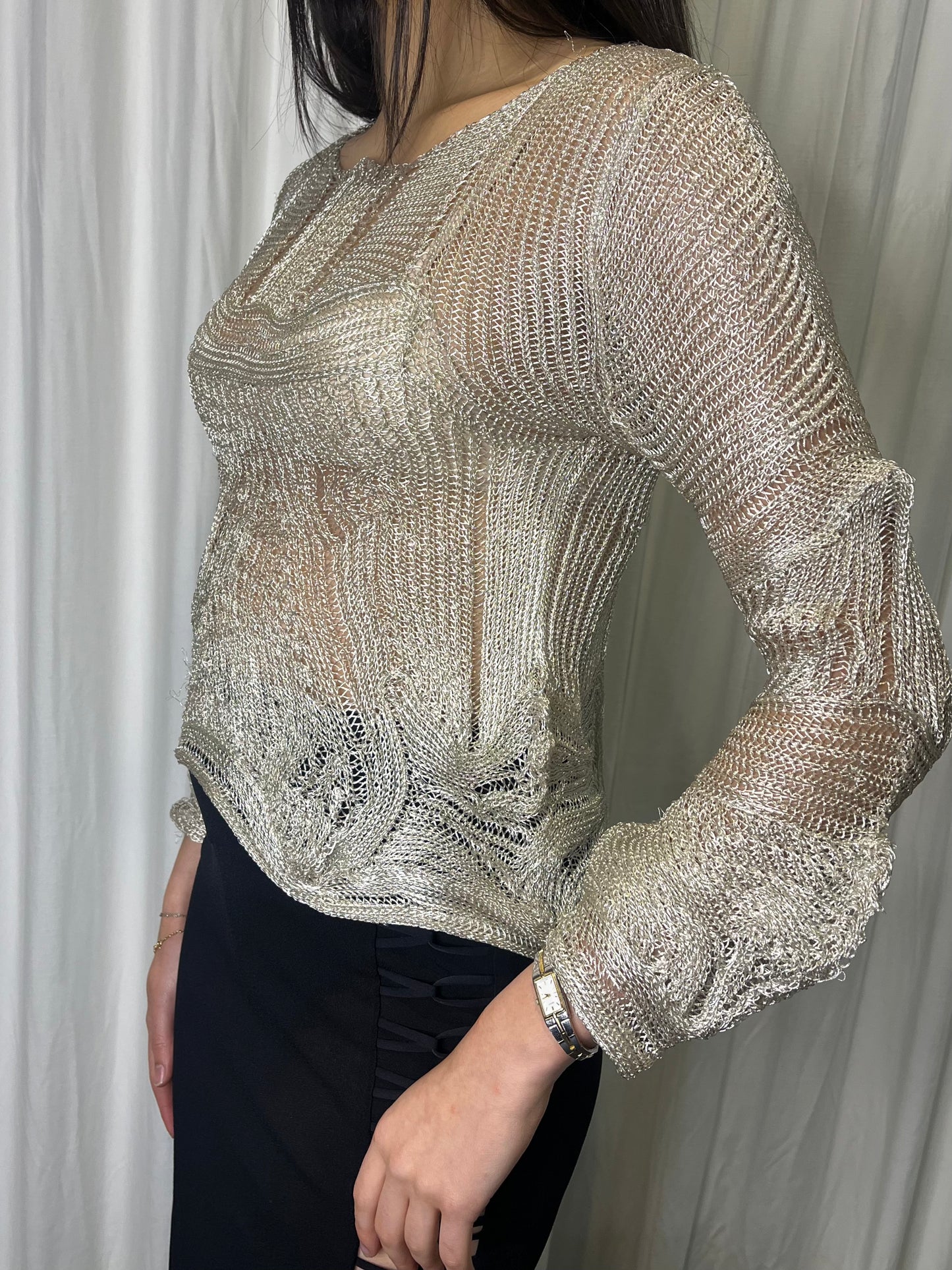Calvin Klein SS 2005 Runway Silver Sweater