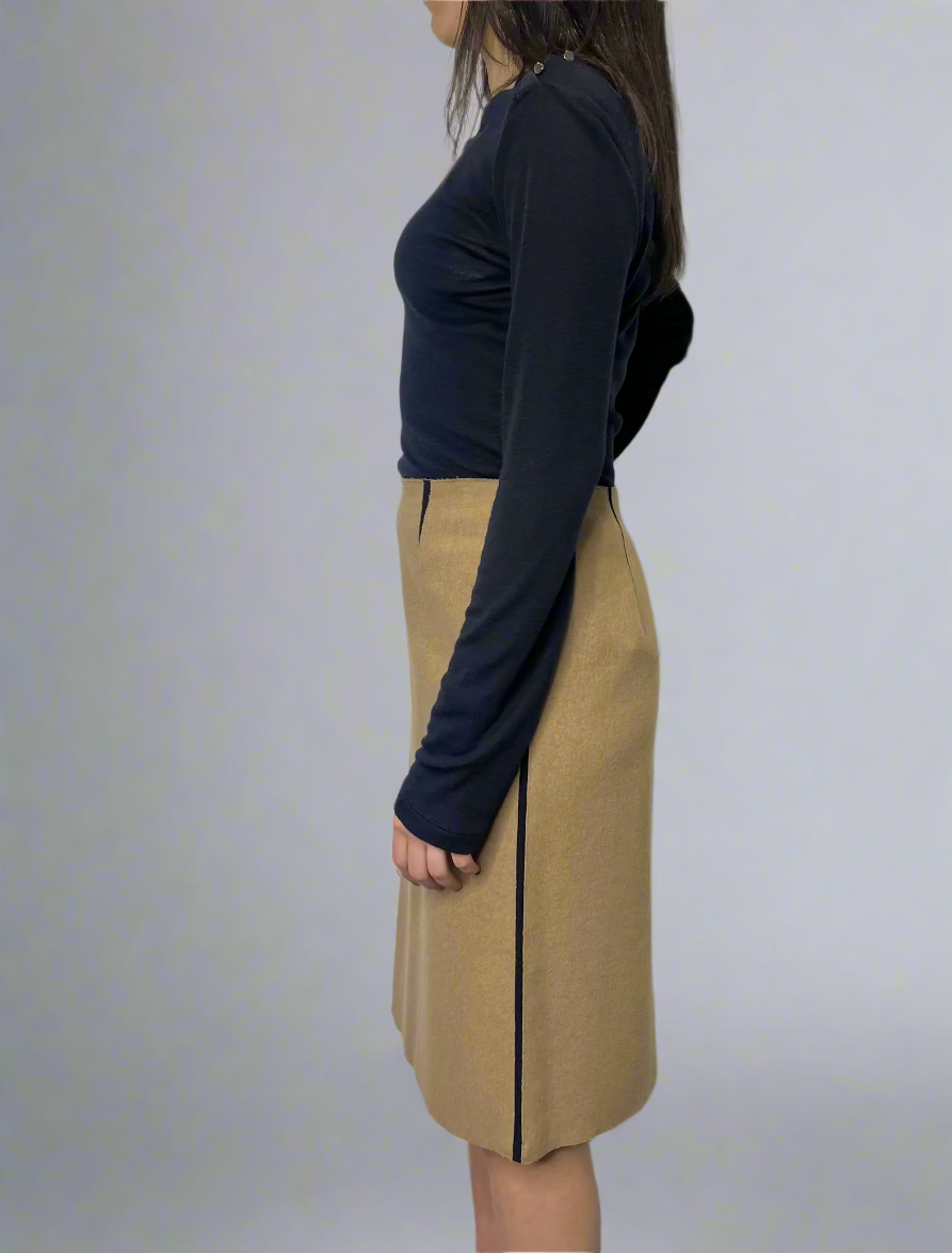 Calvin Klein F/W Runway 1999 Cashmere & Wool Camel Skirt