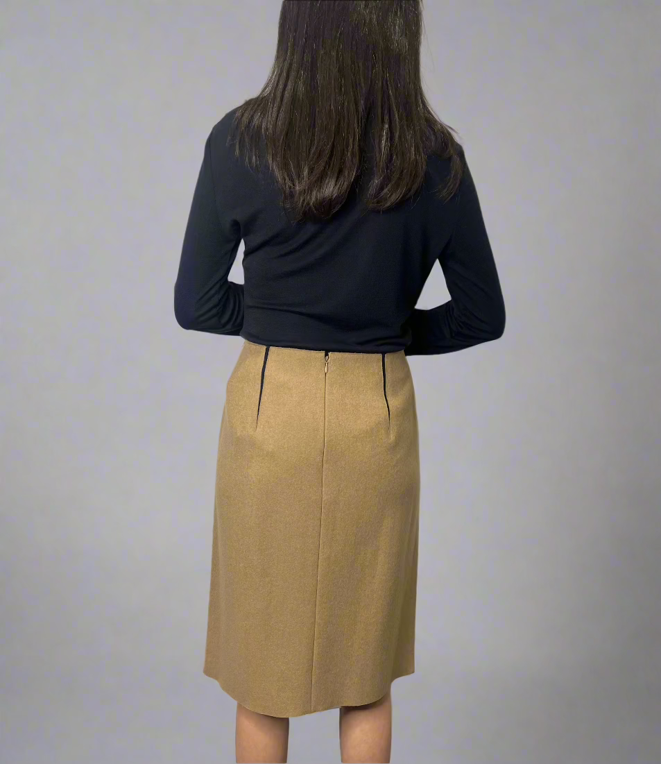 Calvin Klein F/W Runway 1999 Cashmere & Wool Camel Skirt