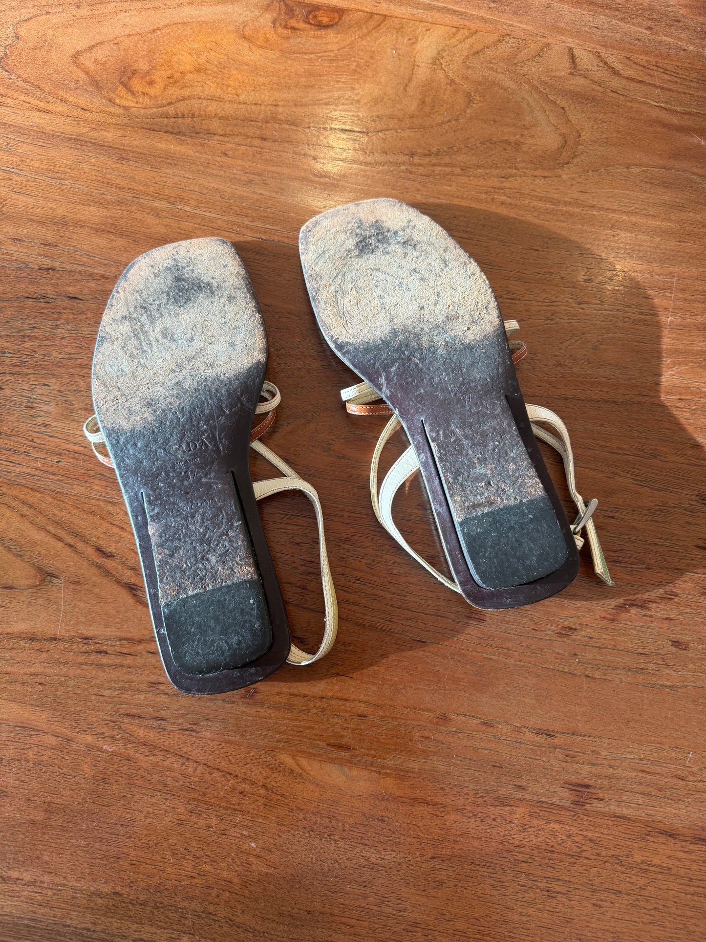 Iconic Prada 1996 Thong Sandals, as worn by Carolyn Bessette Kennedy, 37