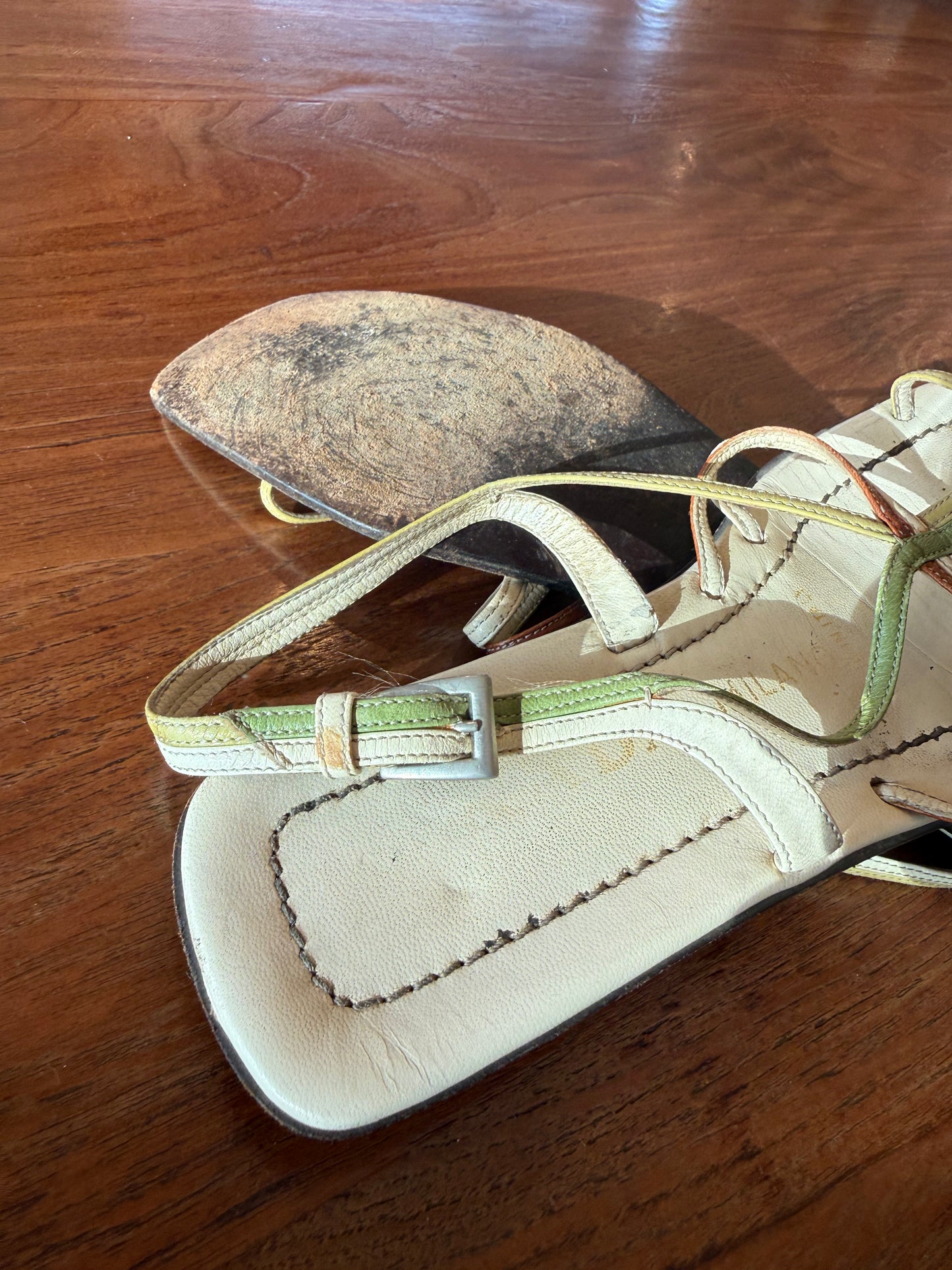 Iconic Prada 1996 Thong Sandals, as worn by Carolyn Bessette Kennedy, 37