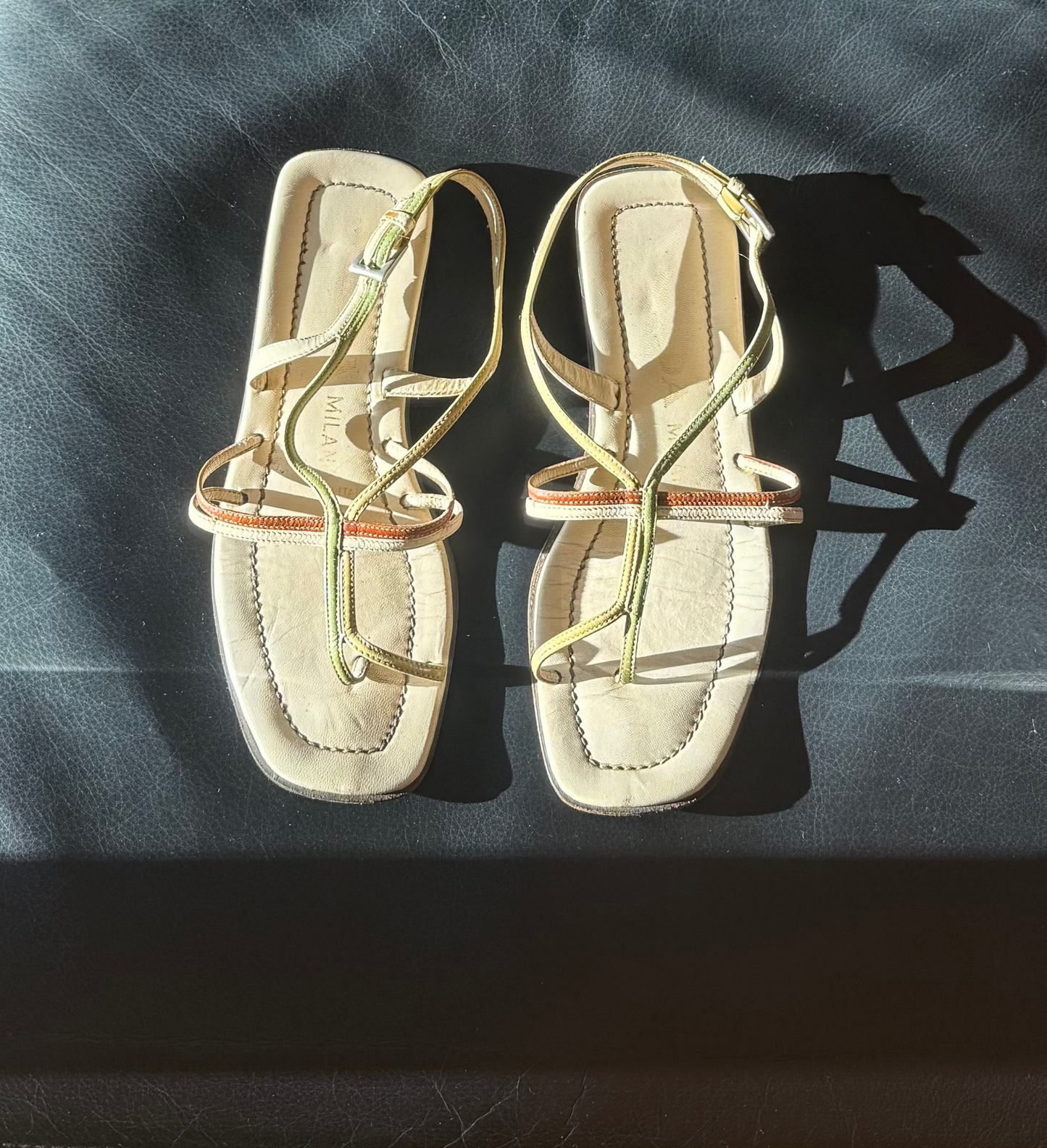 Iconic Prada 1996 Thong Sandals, as worn by Carolyn Bessette Kennedy, 37